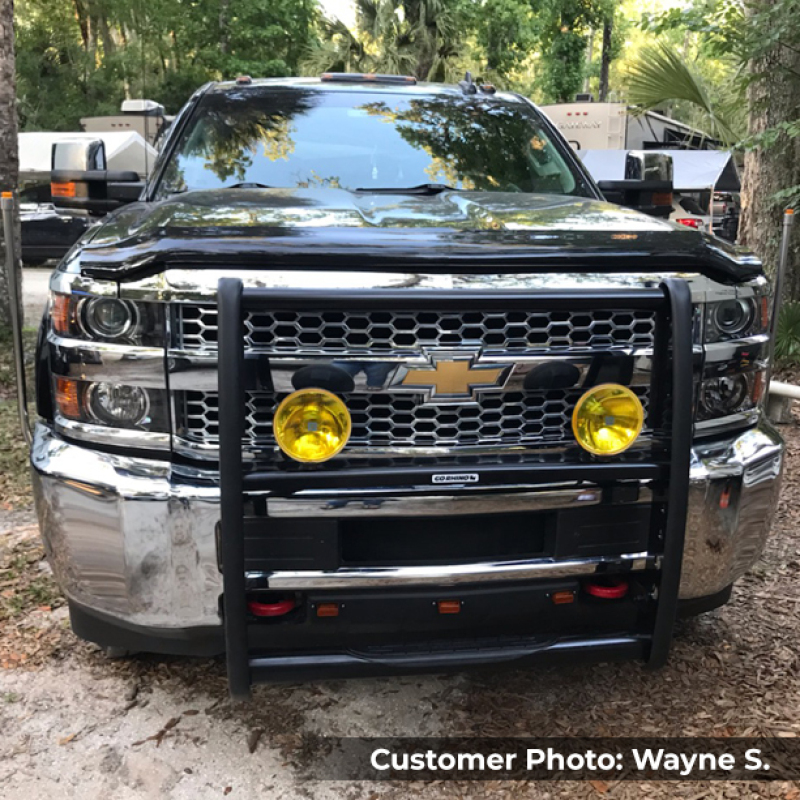 Chevrolet Silverado 3500HD Grille Guard - Front - Go Rhino - 3000 Series StepGuard - Black - `15-`19